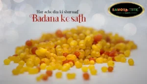 Close-up of colorful sweet boondi.