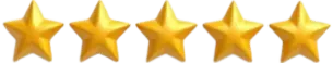 Five gold stars on black background.